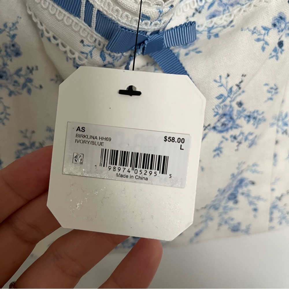 NEW Altar’d State Blue Floral Crop Top Size Large NWT - Picture 8 of 9